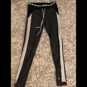 grey white “pink” leggings